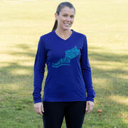 Women's Long Sleeve Tech Tee - Winged Foot Inspirational Words