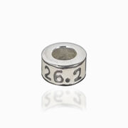 Silver and Enamel Sterling Silver 26.2 Marathon Large Hole Bead