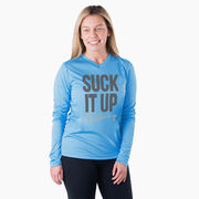 Women's Long Sleeve Tech Tee - Suck It Up Buttercup