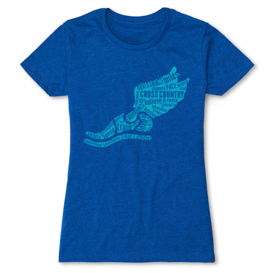 Cross Country Women's Everyday Tee Winged Foot Inspirational Words
