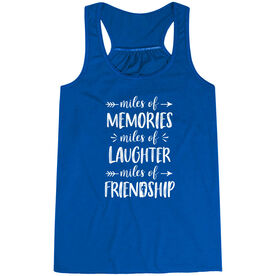 Flowy Racerback Tank Top - Miles of Friendship Mantra [Adult X-Small/Blue] - SS
