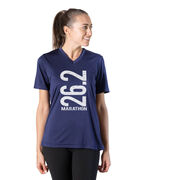 Women's Short Sleeve Tech Tee - 26.2 Marathon Vertical