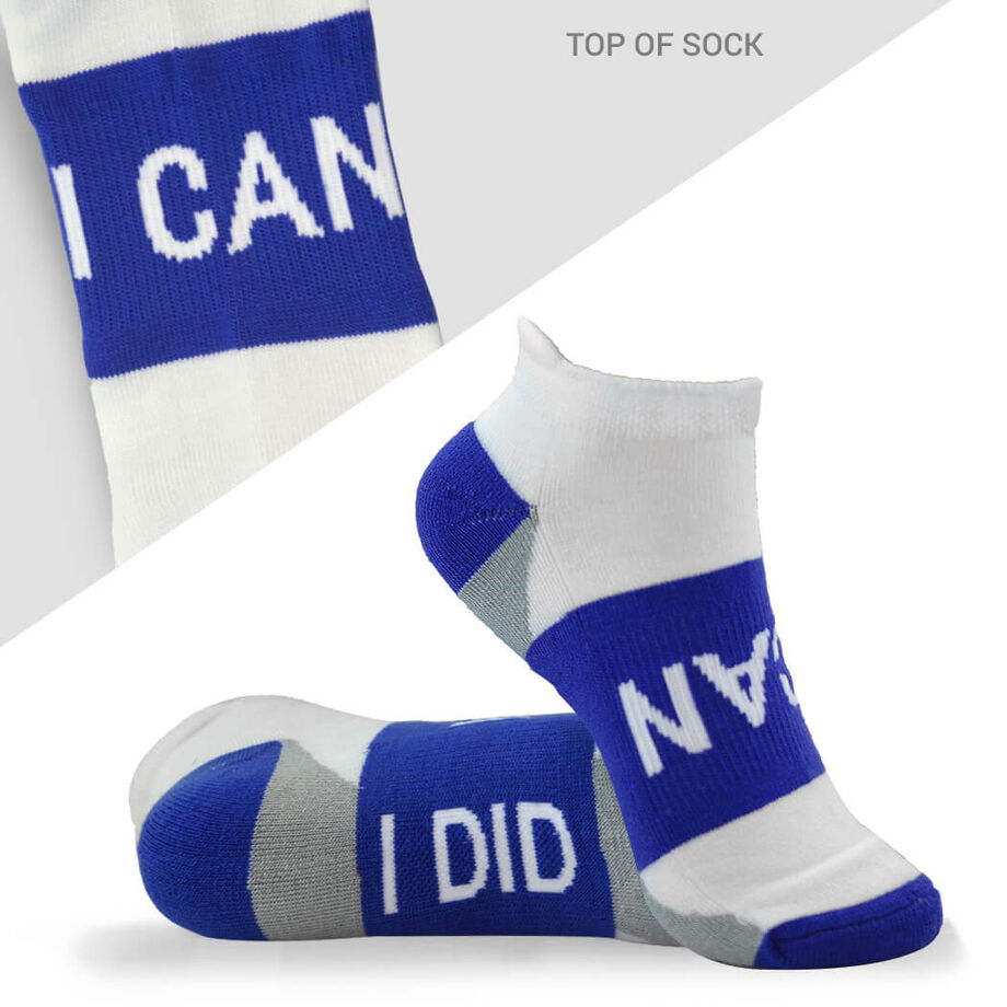Socrates® Woven Performance Socks I Can (Royal) | Gone For a Run