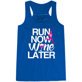 Flowy Racerback Tank Top - Run Now Wine Later (Bold)