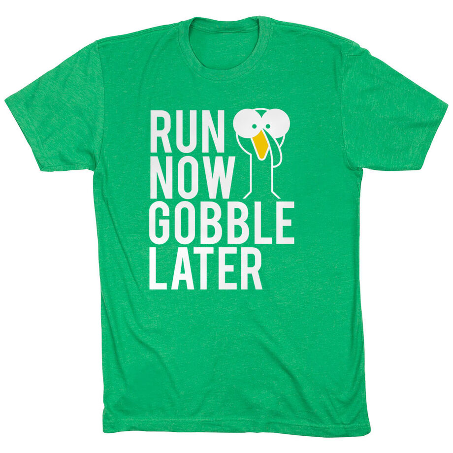 Running Short Sleeve T-Shirt - Run Now Gobble Later (Bold)
