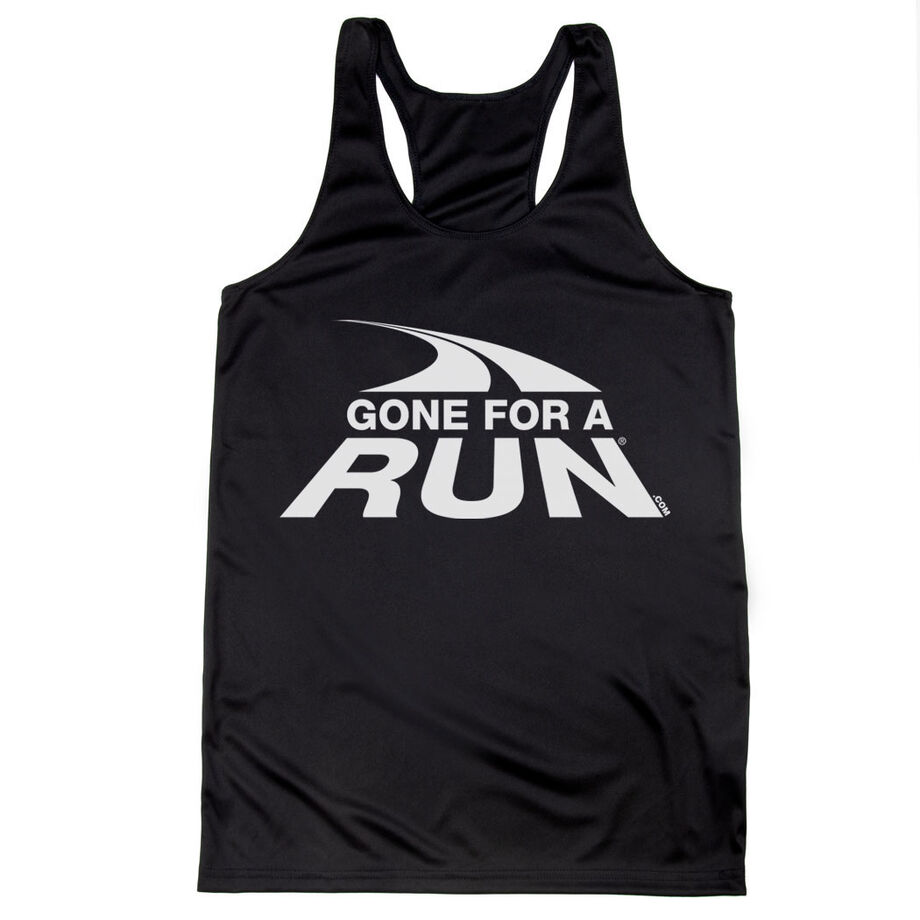 Women's Racerback Performance Tank Top - Gone For a Run® White Logo