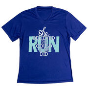 Women's Short Sleeve Tech Tee - She Believed She Could So She Did