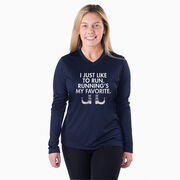 Women's Long Sleeve Tech Tee - Running's My Favorite (Simple)