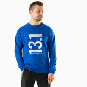 Running Raglan Crew Neck Pullover - 13.1 Half Marathon Vertical