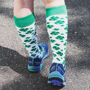 Woven Yakety Yak! Knee High Socks - Lucky Clover