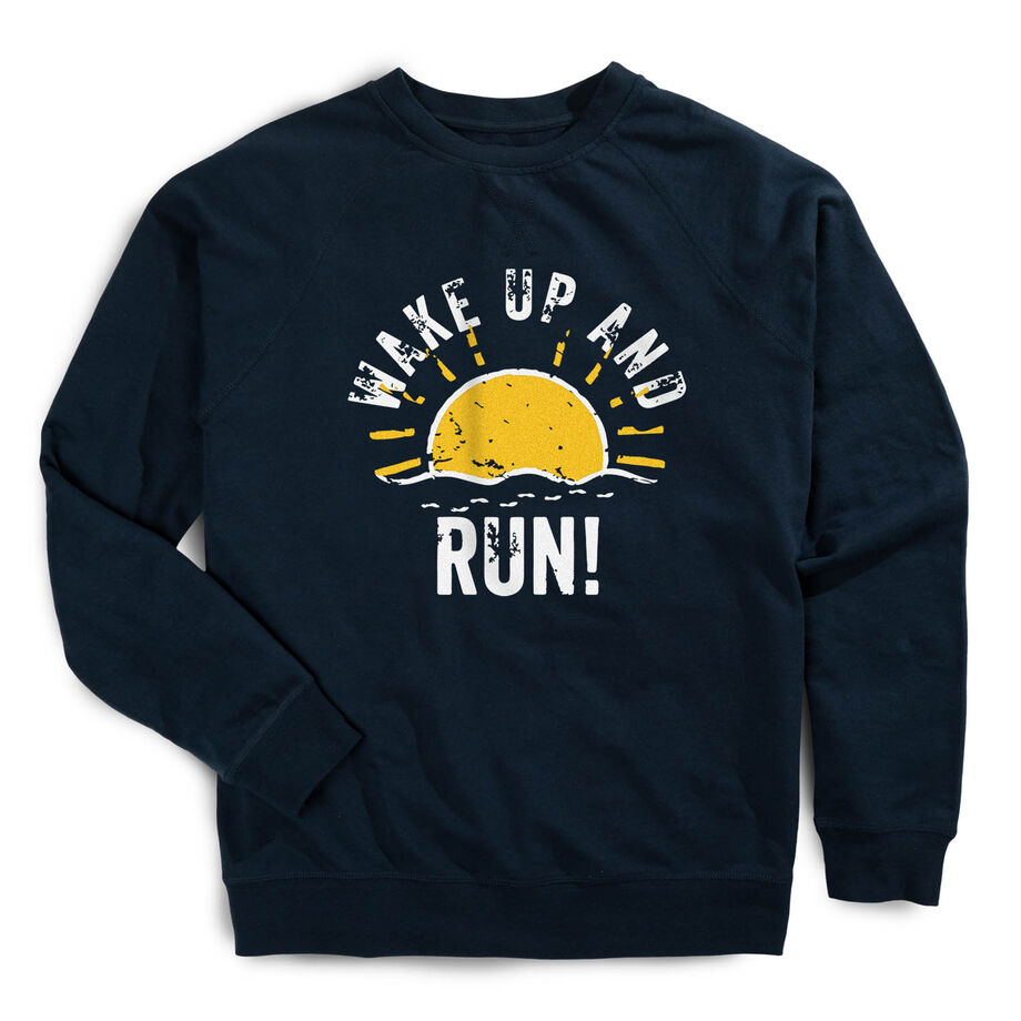 Running Raglan Crew Neck Sweatshirt - Wake Up And Run