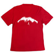 Women's Short Sleeve Tech Tee - Trail Runner in the Mountains