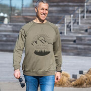 Running Raglan Crew Neck Pullover - Life's Long Run Long (Mountains)