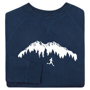 Running Raglan Crew Neck Pullover - Trail Runner in the Mountains