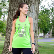 Women's Racerback Performance Tank Top - This Is My Happy Hour