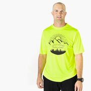 Men's Running Short Sleeve Tech Tee - Life's Short Run Long (Mountains)