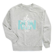 Running Raglan Crew Neck Pullover - She Believed She Could So She Did