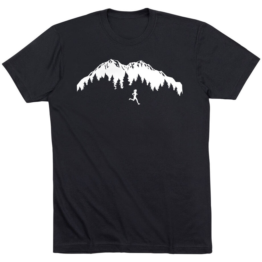 Running Short Sleeve T-Shirt - Trail Runner in the Mountains