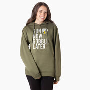 Statement Fleece Hoodie -  Run Now Gobble Later (Bold)