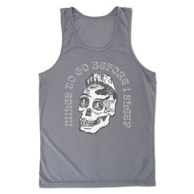 Men's Running Performance Tank Top - Miles To Go Before I Sleep - Skull