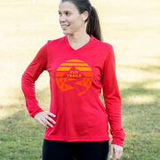 Women's Long Sleeve Tech Tee - Run Trails Sunset