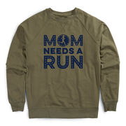 Running Raglan Crew Neck Pullover - Mom Needs A Run