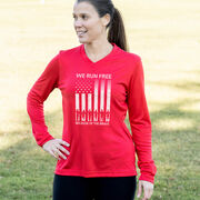 Women's Long Sleeve Tech Tee - Because of the Brave