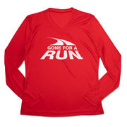 Women's Long Sleeve Tech Tee - Gone For a Run&reg; White Logo