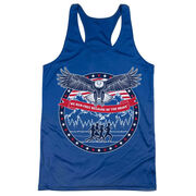 Women's Racerback Performance Tank Top - We Run Free Because Of The Brave