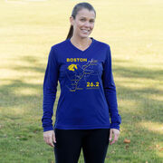 Women's Long Sleeve Tech Tee - Boston Route