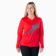 Women's Long Sleeve Tech Tee - Winged Foot Inspirational Words