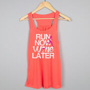 Flowy Racerback Tank Top - Run Now Wine Later (Bold)