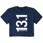 Running Short Sleeve Crop Tee - 13.1 Half Marathon Vertical