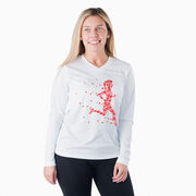 Women's Long Sleeve Tech Tee - Heartfelt Runner Girl