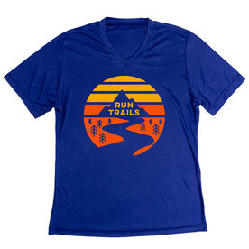 Women's Short Sleeve Tech Tee - Run Trails Sunset