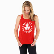 Running Flowy Racerback Tank Top - Kiss Me I am a Runner Shamrock