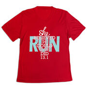Women's Short Sleeve Tech Tee - She Believed She Could So She Did 13.1