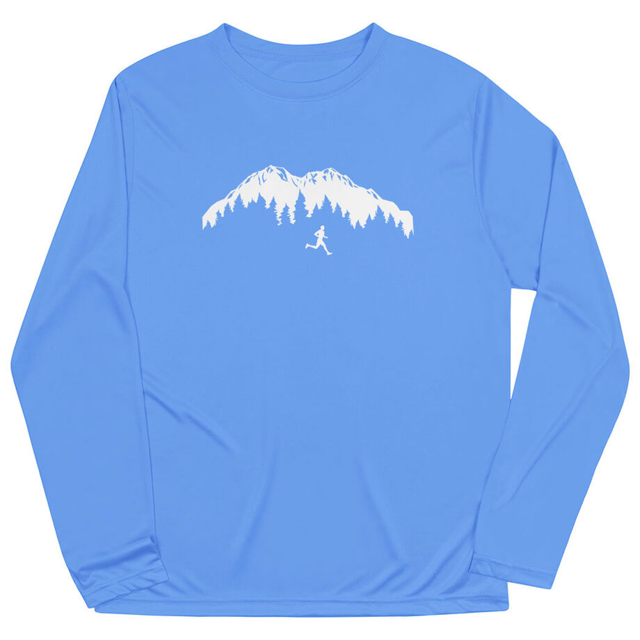 Men's Running Long Sleeve Tech Tee - Trail Runner in the Mountains (Male)