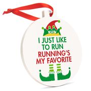 Running Round Ceramic Ornament - Running's My Favorite