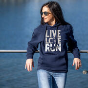 Statement Fleece Hoodie -  Live Love Run Silhouette