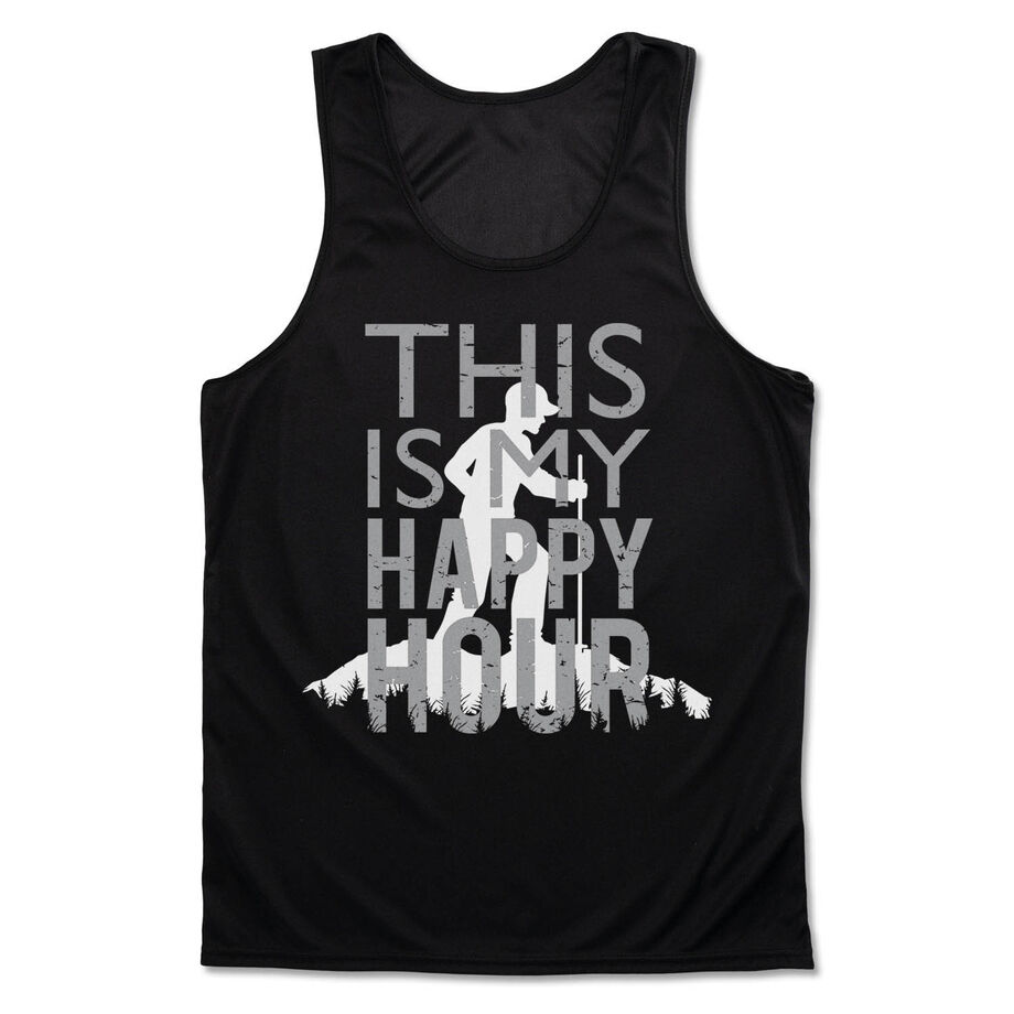 Men's Hiking Performance Tank Top - This Is My Happy Hour Hiker