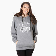 Statement Fleece Hoodie -  This Mom Runs to Burn Off the Crazy