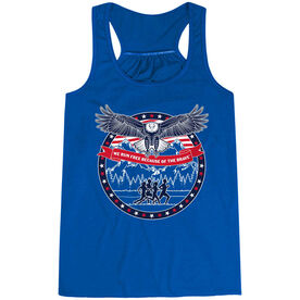 Flowy Racerback Tank Top - We Run Free Because Of The Brave