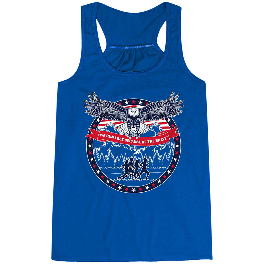 Flowy Racerback Tank Top - We Run Free Because Of The Brave