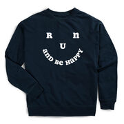 Running Raglan Crew Neck Pullover - Run and Be Happy