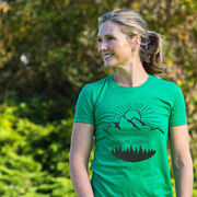 Women's Everyday Runners Tee - Life's Short Run Long (Mountains)