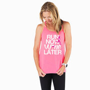 Flowy Racerback Tank Top - Run Now Wine Later (Bold)