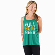 Flowy Racerback Tank Top - Will Run For Beer