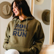 Statement Fleece Hoodie - Mom Needs A Run