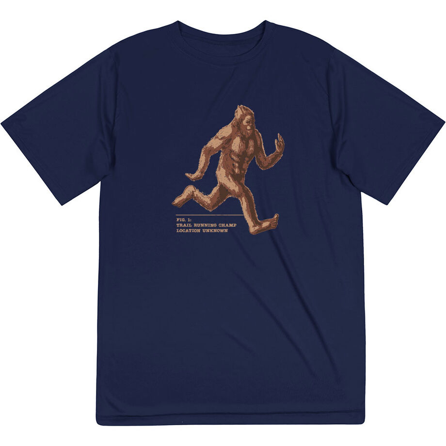 Men's Running Short Sleeve Performance Tee - Trail Running Champ [Adult X-Small/Navy] - SS